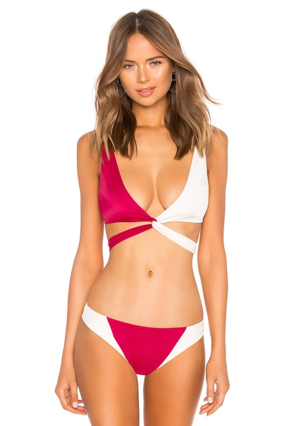 Shop Tori Praver Swimwear Joy Wrap Top In Cranberry