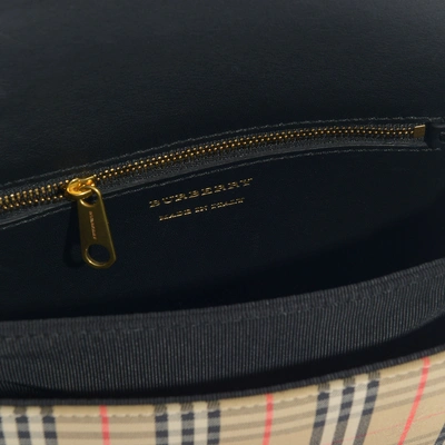 Shop Burberry | Linenk Shoulder Bag In Multicolor Lambskin In White