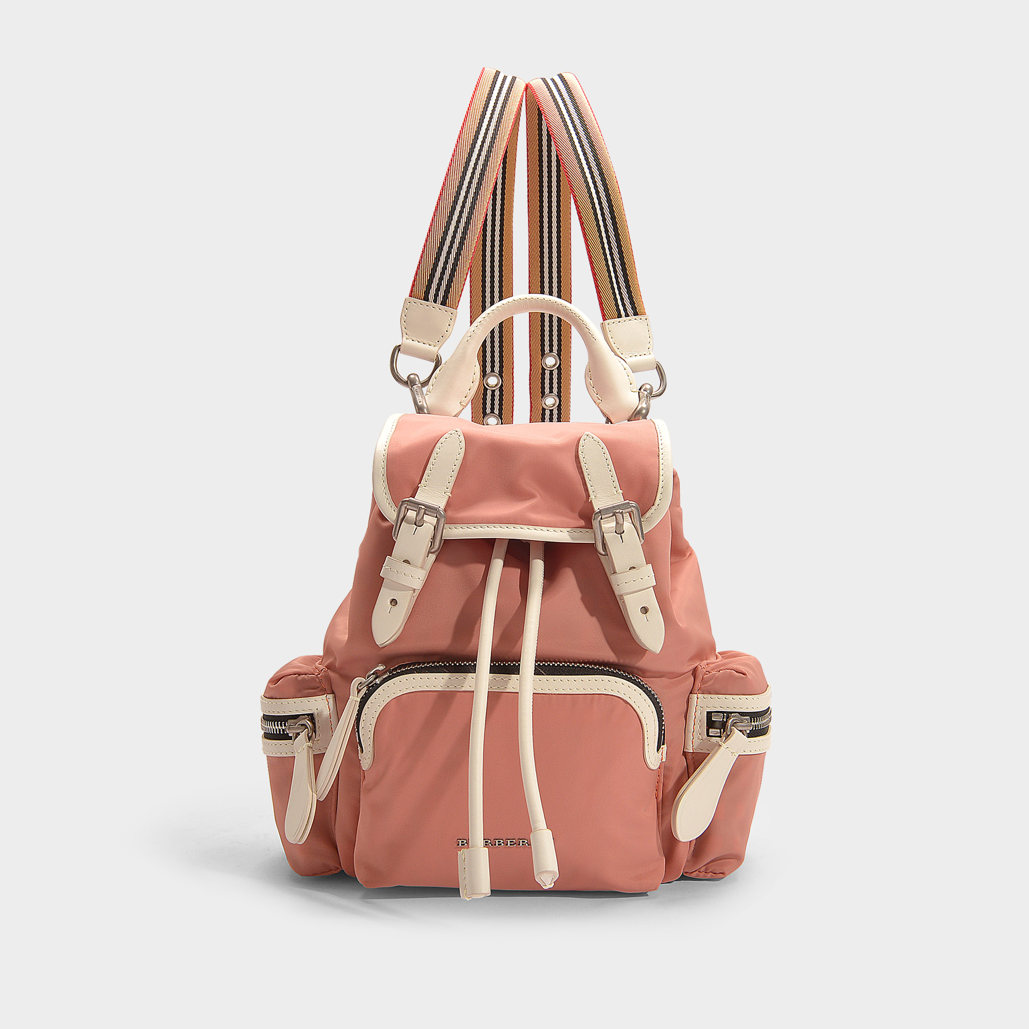 Burberry The Rucksack Small Backpack In Powder Pink Nylon Modesens