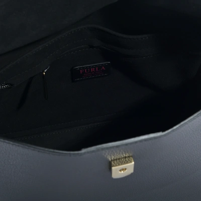 Shop Furla | My Piper Medium Top Handle Bag In Black Calfskin In Red