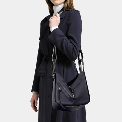 Shop Loewe Hammock Small Bag In Midnight Blue And Black Calfskin