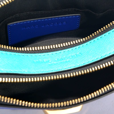  Snapshot Crossbody Bag In Multicolor Blue Polyurethane Coated Calfskin