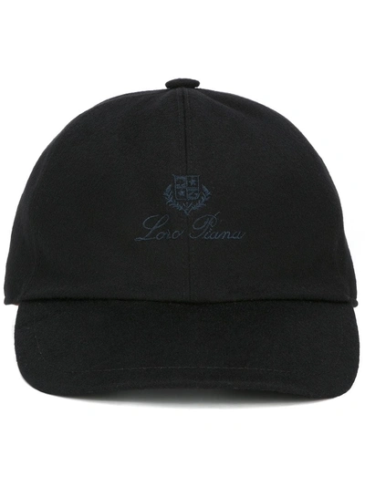 Shop Loro Piana Embroidered Logo Cap In Black