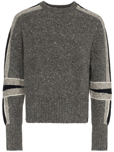 Shop Thom Browne Intarsia Stripe Wool Jumper - Grey