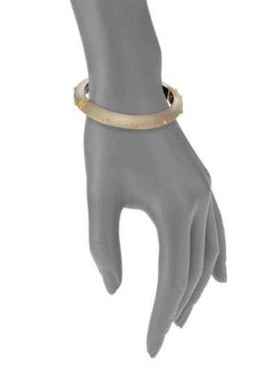 Shop Alexis Bittar Lucite & Crystal Riveted Bangle Bracelet In Warm Grey