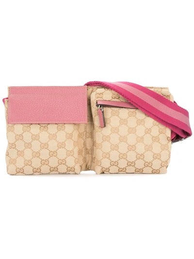 Shop Gucci Vintage  Gg Pattern Bum Bag - Neutrals