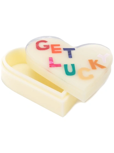 Shop Edie Parker Get Lucky Heart Box - Yellow