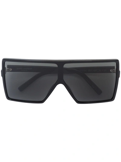Shop Saint Laurent New Wave 183 Betty Sunglasses In 黑色
