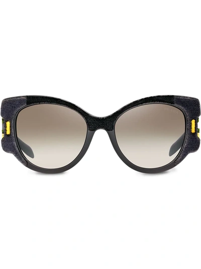 Shop Prada Tapestry Eyewear In Grey