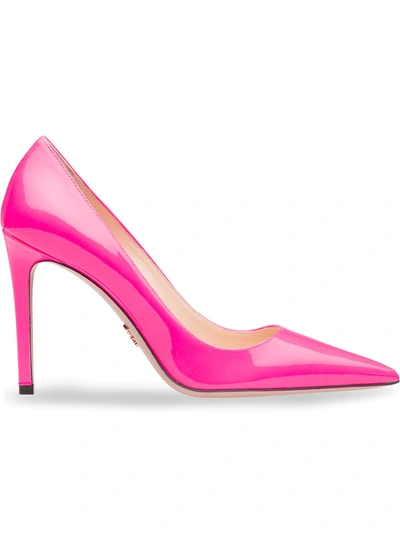 Shop Prada Patent Leather Pumps In Pink