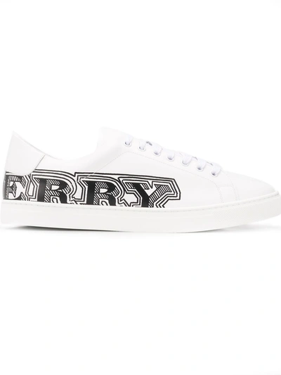 Shop Burberry Classic Low In White