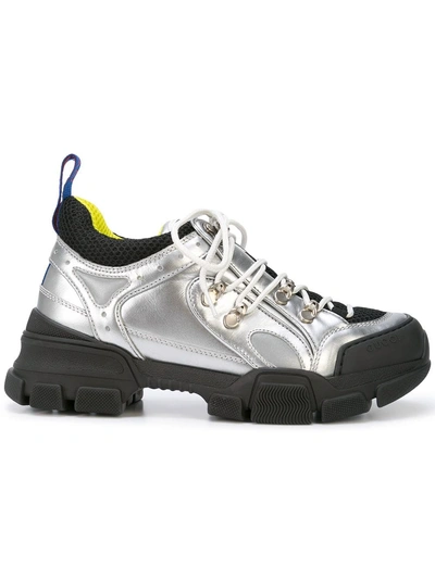 Shop Gucci Flashtrek Sneakers - Silver