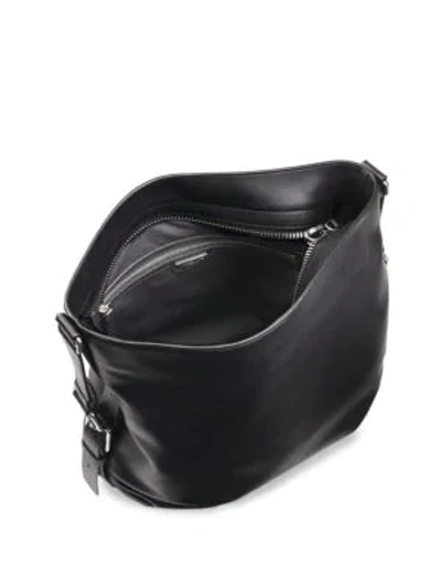 Shop Michael Kors Naomi Leather Shoulder Bag In Black