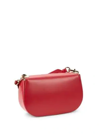 Shop Ferragamo Small Vara Leather Crossbody Bag In Red