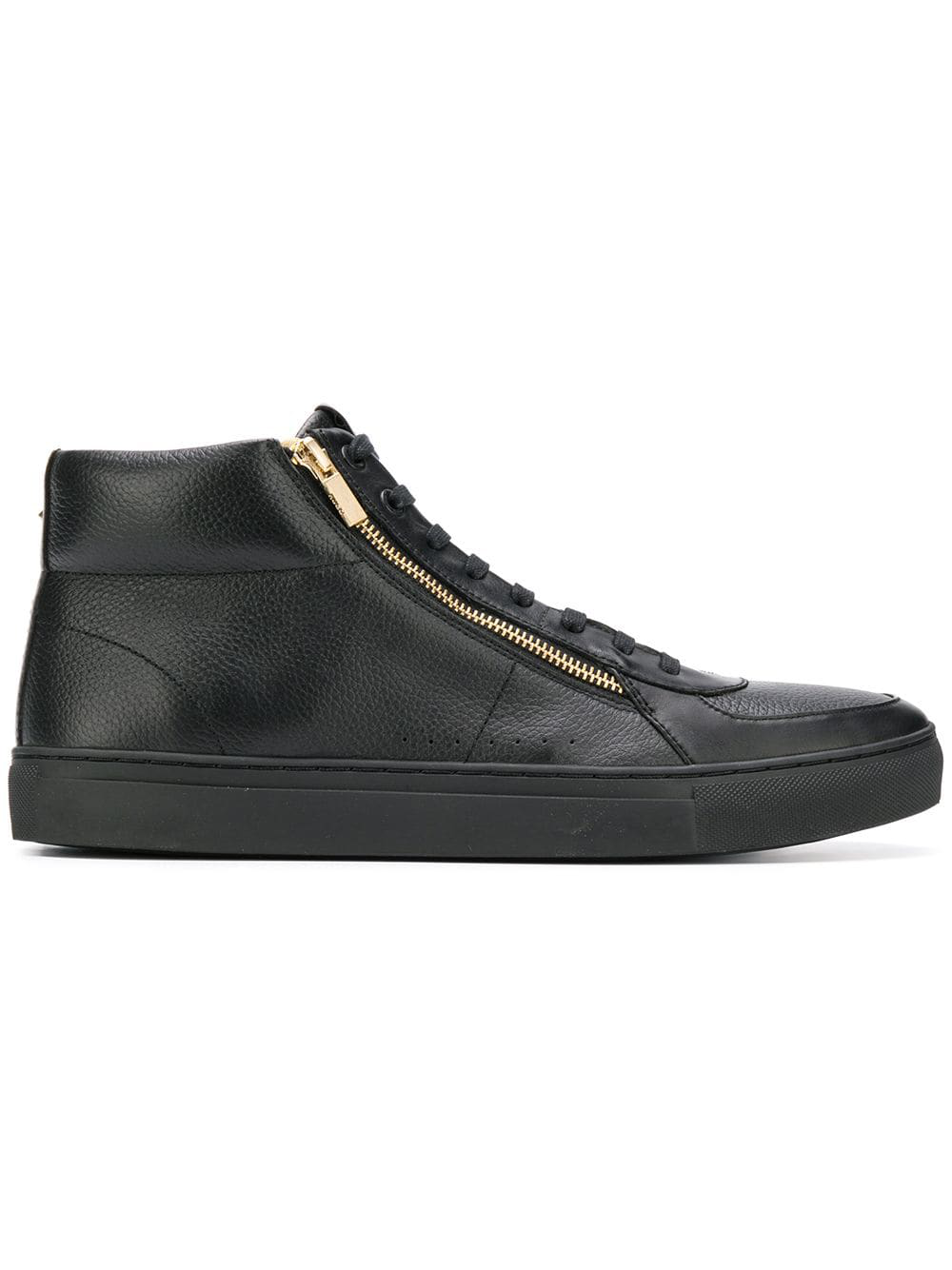 hugo boss trainers black and gold