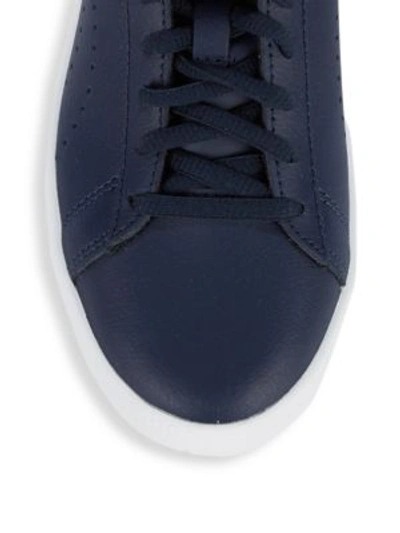 Shop Puma Smash Perforated Leather Sneakers In Blue