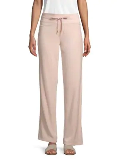 Shop Calvin Klein Velour Wide-leg Sweatpants In Blush