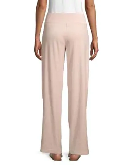 Shop Calvin Klein Velour Wide-leg Sweatpants In Heather Granite