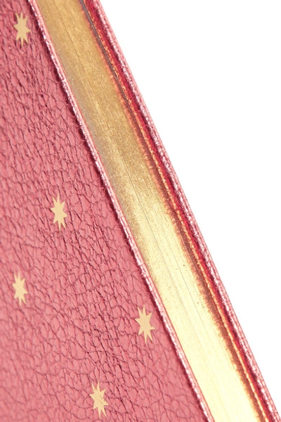 Shop Smythson Panama Metallic Printed Textured-leather Notebook In Pink