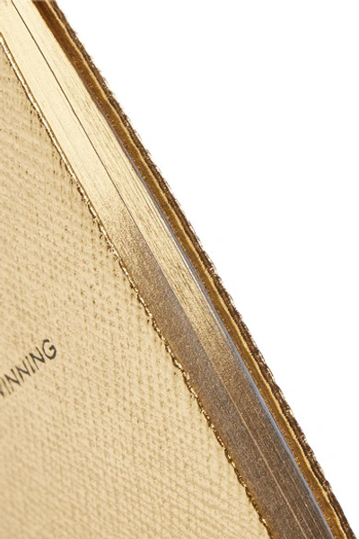 Shop Smythson Wafer Winning Metallic Textured-leather Notebook In Gold