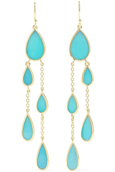 Shop Ippolita Polished Rock Candy 18-karat Gold Turquoise Earrings