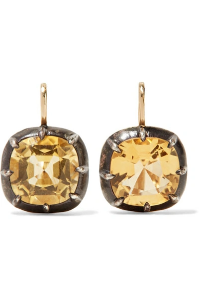 Shop Fred Leighton Collection 18-karat Gold, Silver And Citrine Earrings