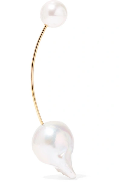 Shop Sophie Bille Brahe Elipse Venus 14-karat Gold Pearl Earring