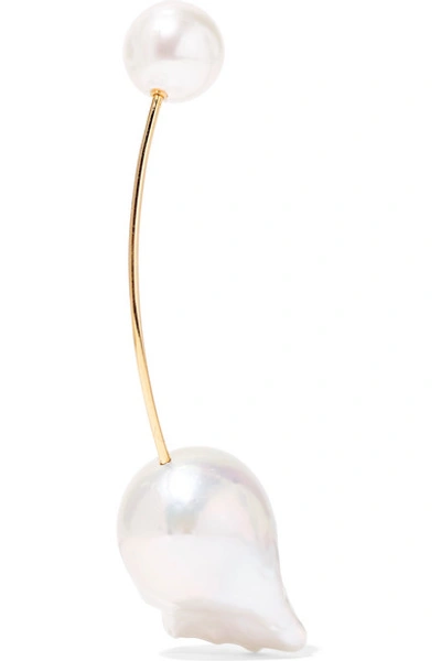 Shop Sophie Bille Brahe Elipse Venus 14-karat Gold Pearl Earring