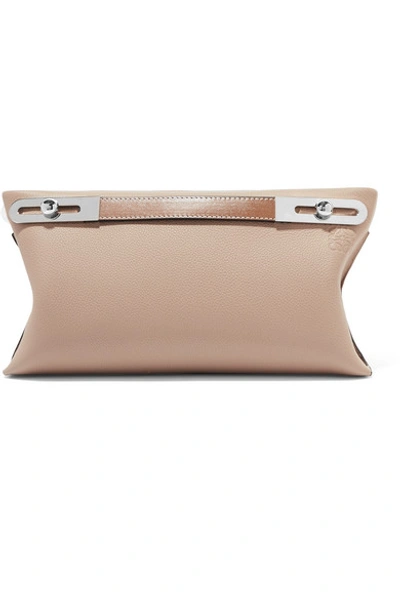 Shop Loewe Missy Small Textured-leather Shoulder Bag In Beige