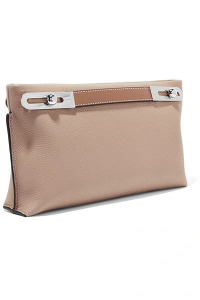 Shop Loewe Missy Small Textured-leather Shoulder Bag In Beige