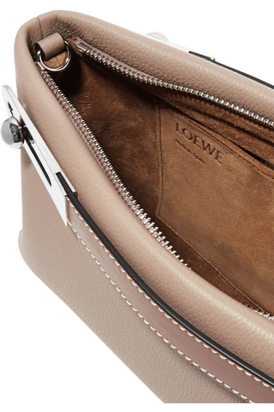 Shop Loewe Missy Small Textured-leather Shoulder Bag In Beige