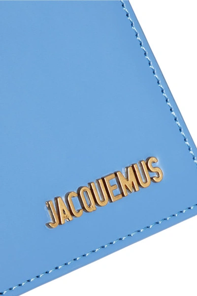 Shop Jacquemus Le Petit Patent-leather Tote In Light Blue