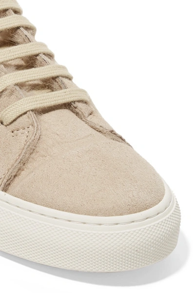 Shop Common Projects Tournament Shearling High-top Sneakers In Beige