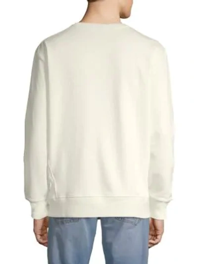 Shop Deus Ex Machina Greaser Crewneck Cotton Sweatshirt In Vintage White