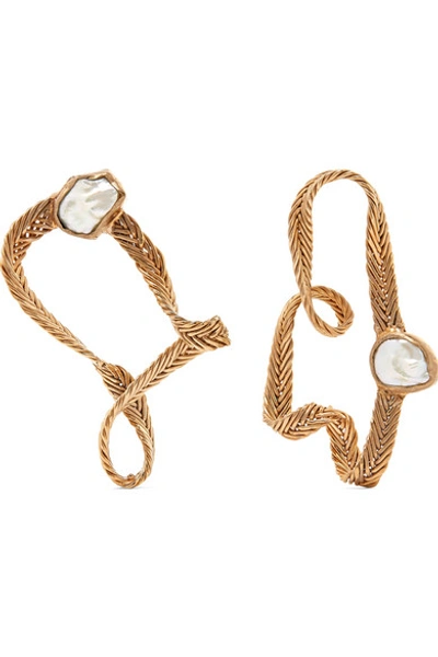 Shop Stvdio Martine Gold-tone Pearl Earrings