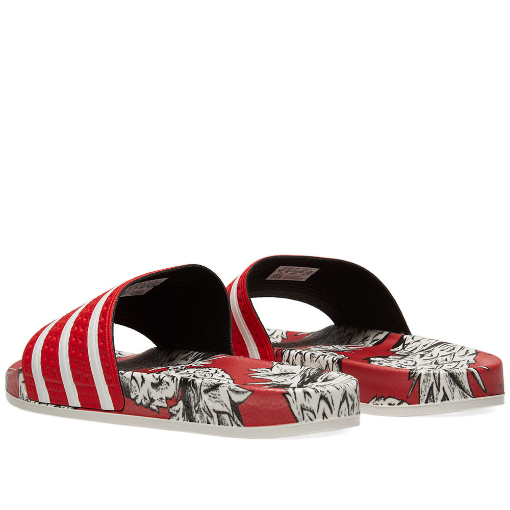 adidas x farm adilette slider sandals in tropical print