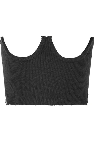 Shop Orseund Iris Ribbed-knit Corset In Black