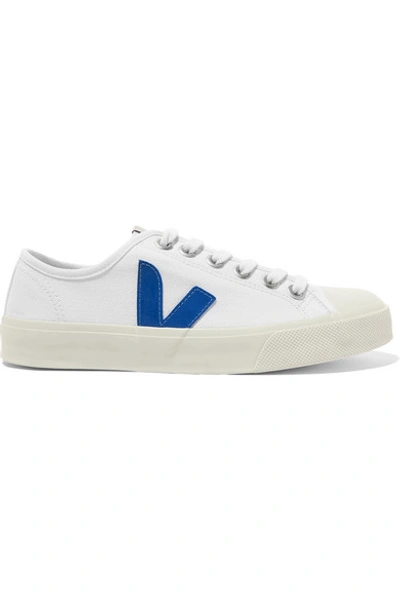 Shop Veja Wata Organic Cotton-canvas Sneakers In White