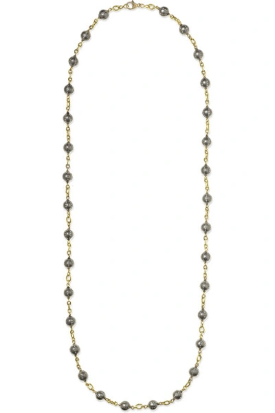 Shop Sylva & Cie 18-karat Gold, Sterling Silver And Diamond Necklace