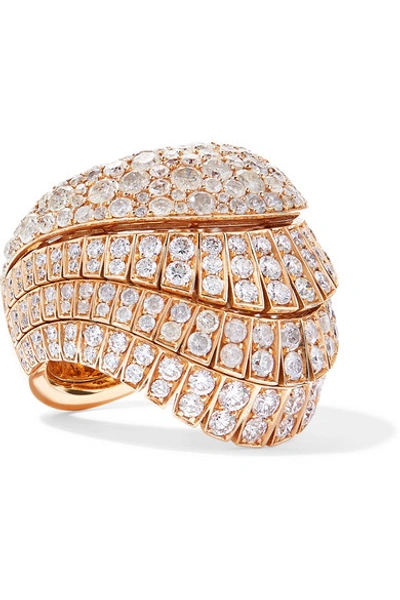 Shop De Grisogono Ventaglio 18-karat Rose Gold Diamond Ring