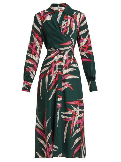 von front tie silk dress