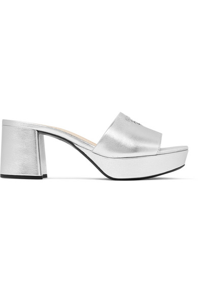 prada silver mules