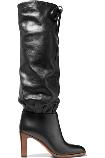 Shop Gucci Leather Knee Boots