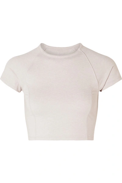 Shop We/me The Karma Cropped Stretch-jersey Top In Sand