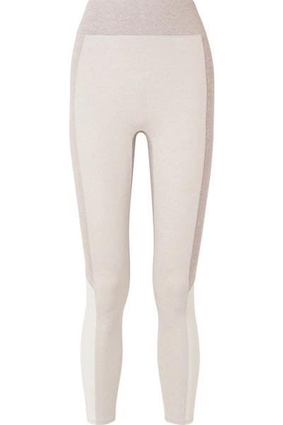 Shop We/me The Sunrise Cropped Color-block Stretch-jersey Leggings In White