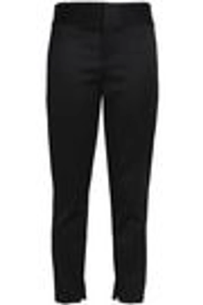 Shop Alice And Olivia Alice + Olivia Woman Cadence Cropped Wool-blend Twill Skinny Pants Black