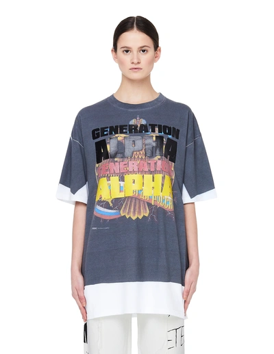 Shop Vetements Generation Alpha Grey Cotton T-shirt