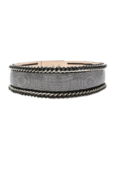 Shop Balmain High Waist Chain Belt In Black & Silver