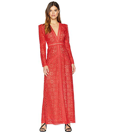 red lace maxi