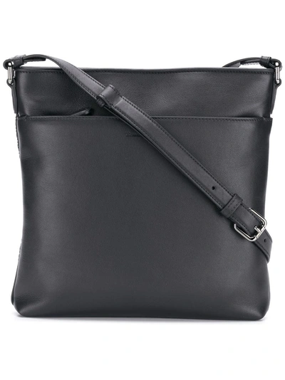 Shop Ermenegildo Zegna Pelle Tessuta Crossbody Bag - Black